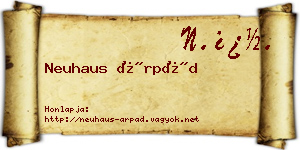 Neuhaus Árpád névjegykártya
